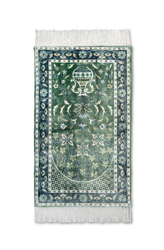 Dark Green Viscose Prayer Rug