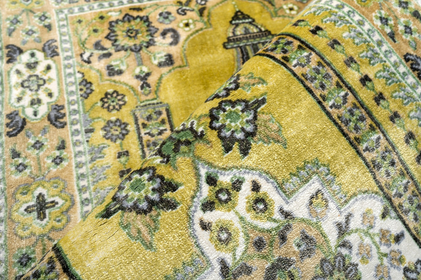 Medium Gold Viscose Prayer Rug