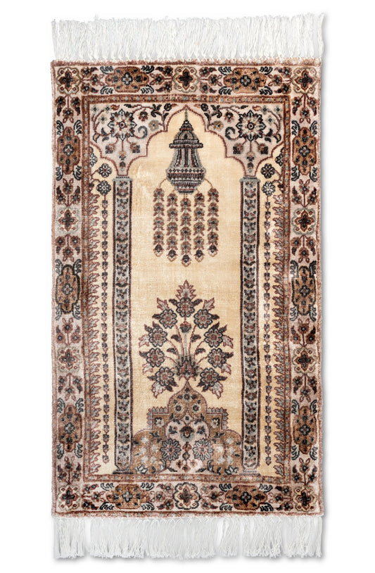 Ivory & Beige Premium Viscose Prayer Mat