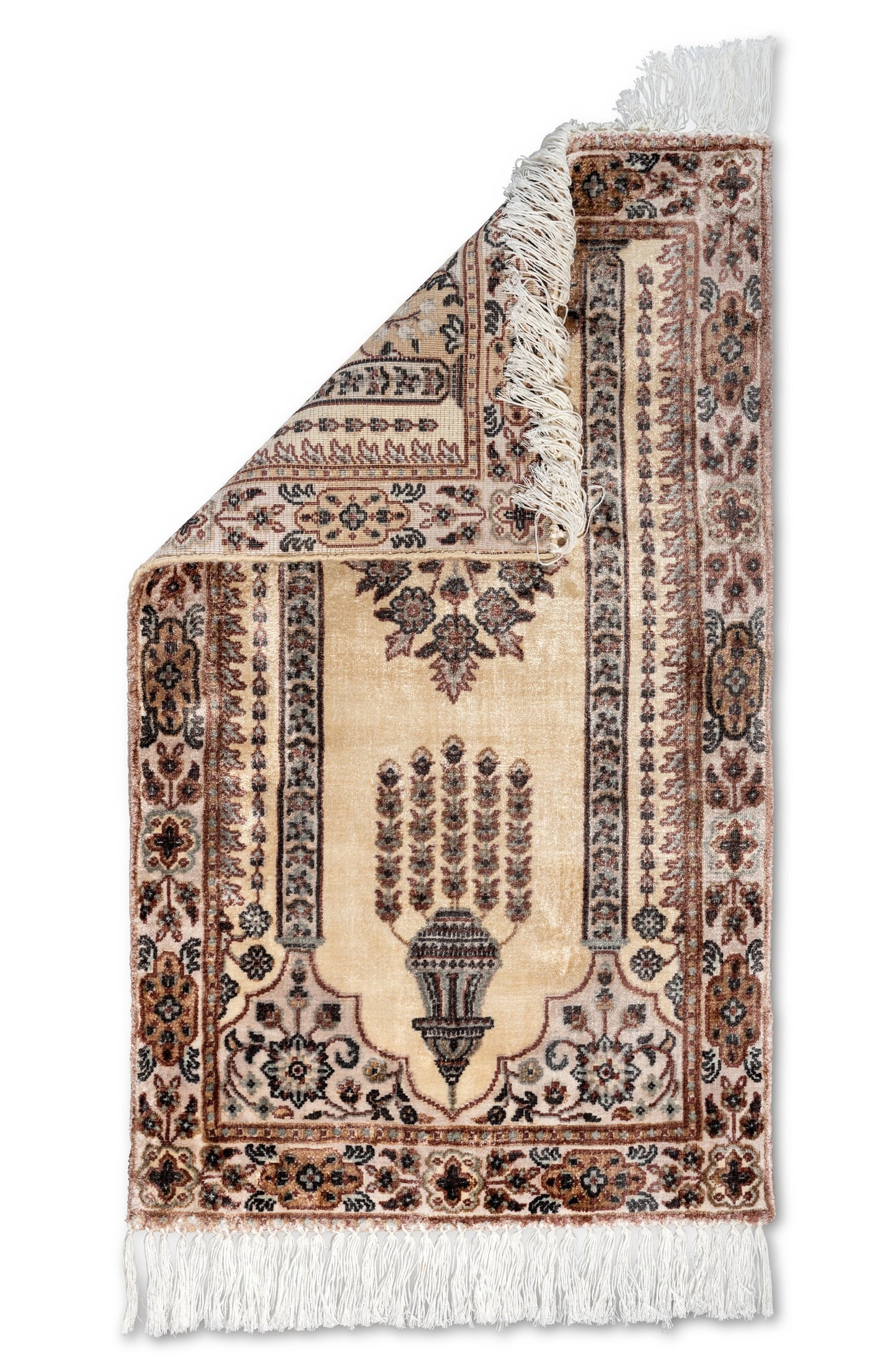Ivory & Beige Premium Viscose Prayer Rug