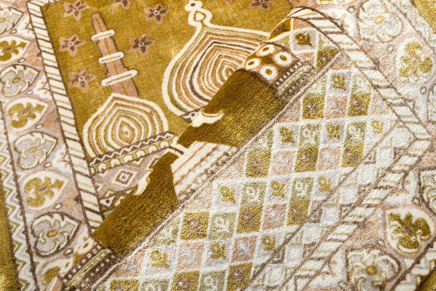 Mustard Viscose Prayer Rug