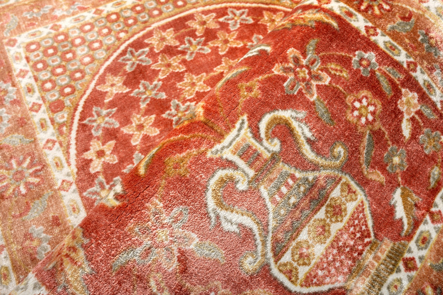 Brown Luxury Viscose Prayer Rug