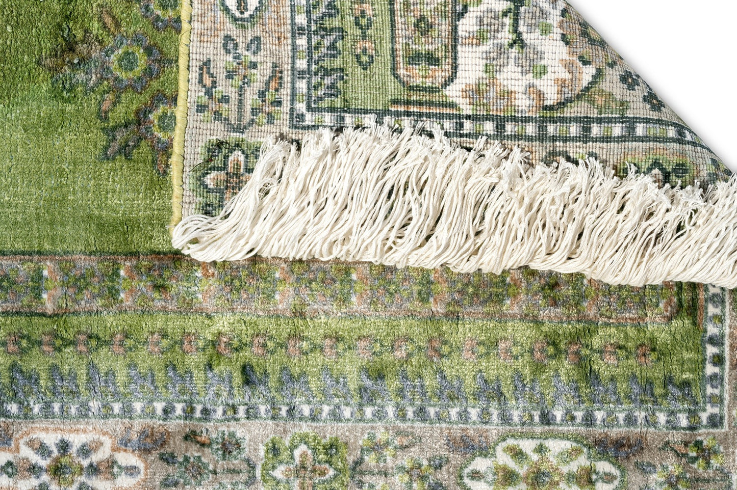 Medium Green Viscose Prayer Rug