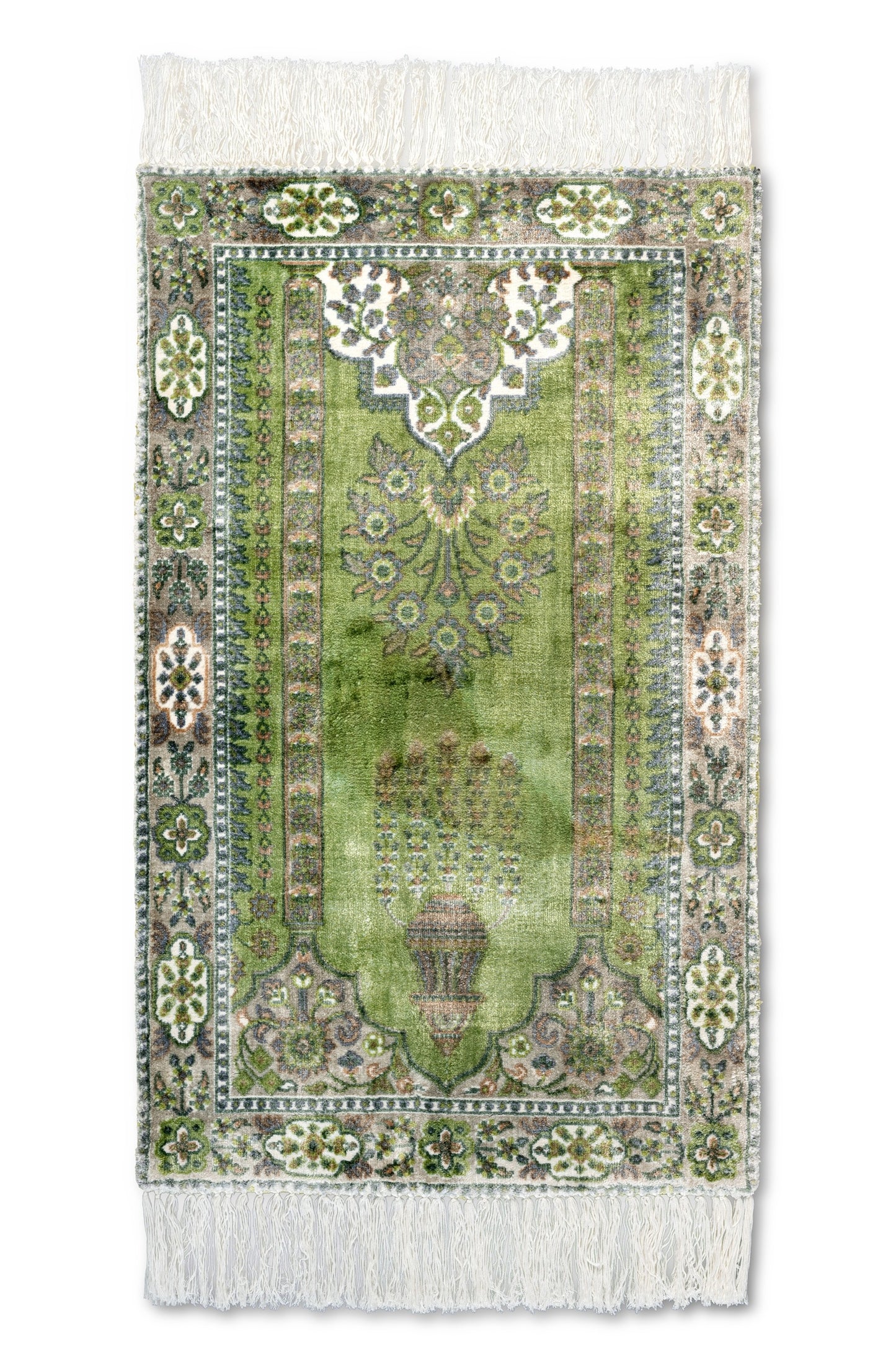 Green Islamic Viscose Prayer Rug