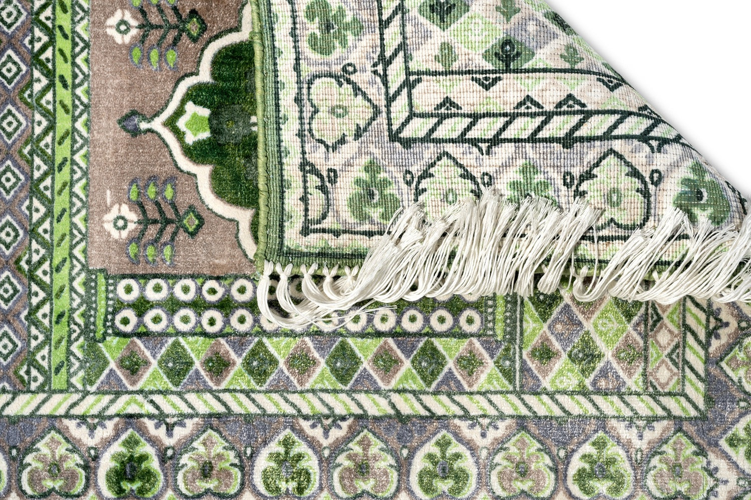 Dark Green  Luxury Viscose Prayer Mat