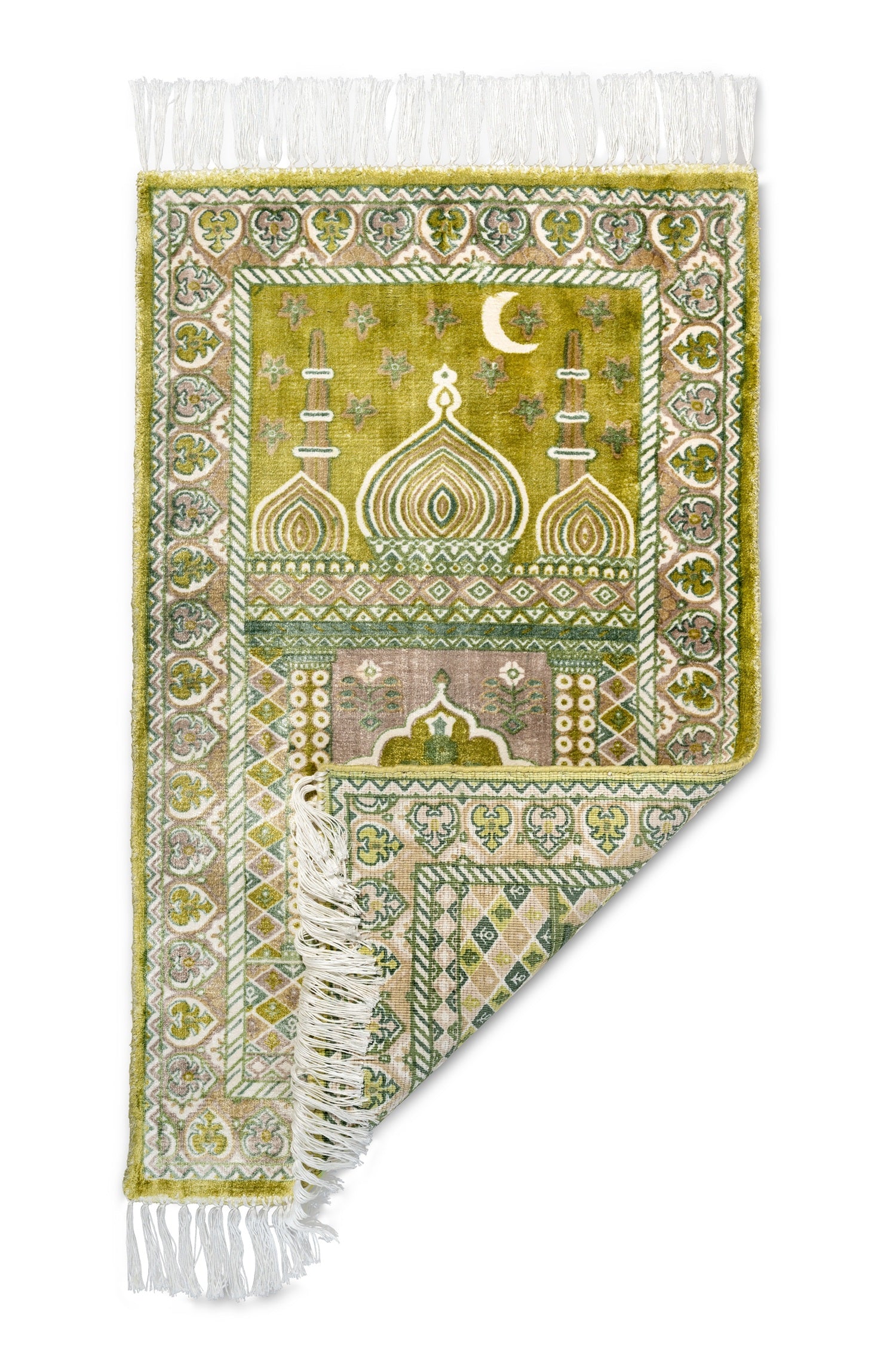 Dark Gold Viscose Prayer Rug