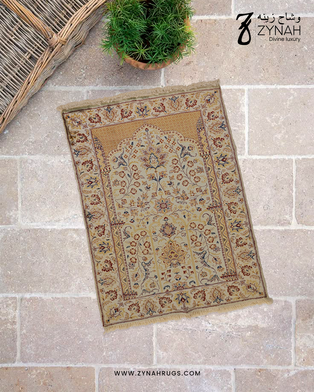 Saffron Blessings Silk Prayer Mat