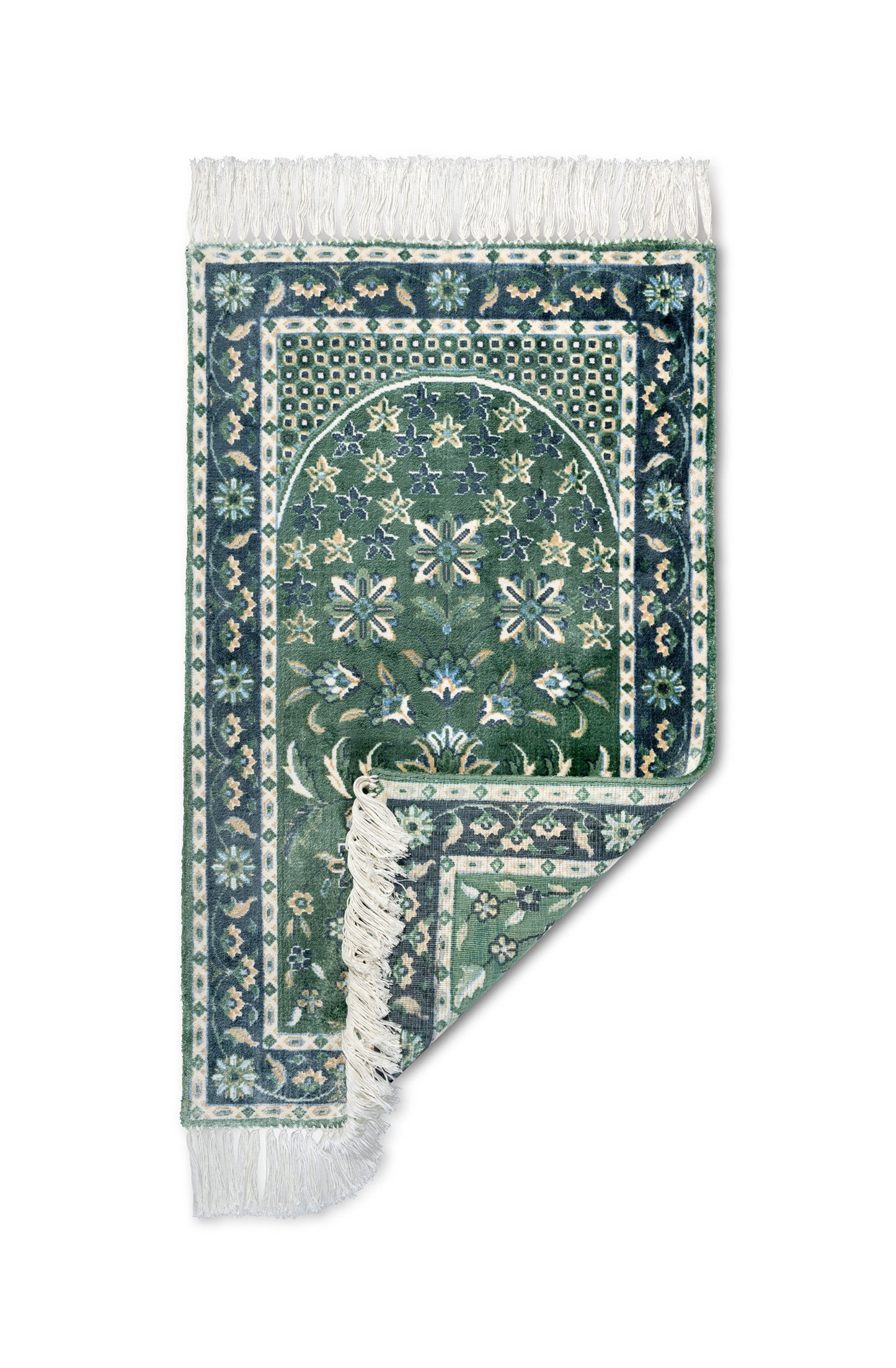 Dark Green Viscose Prayer Rug
