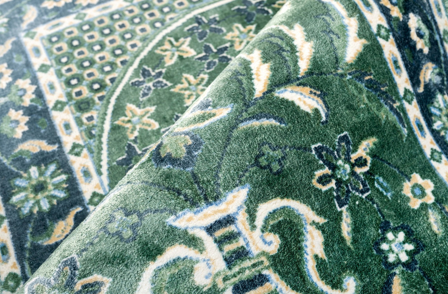 Dark Green Viscose Prayer Rug