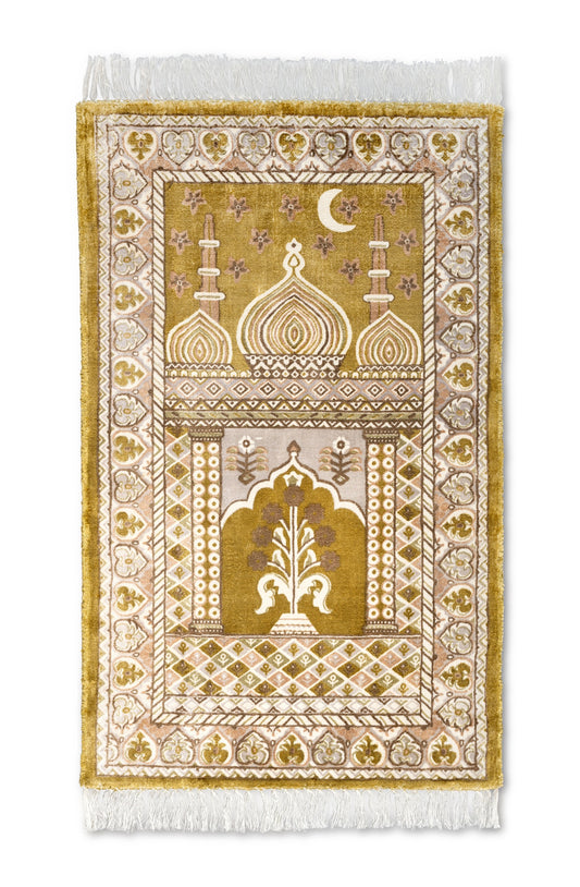 Mustard Islamic Viscose Prayer Mat