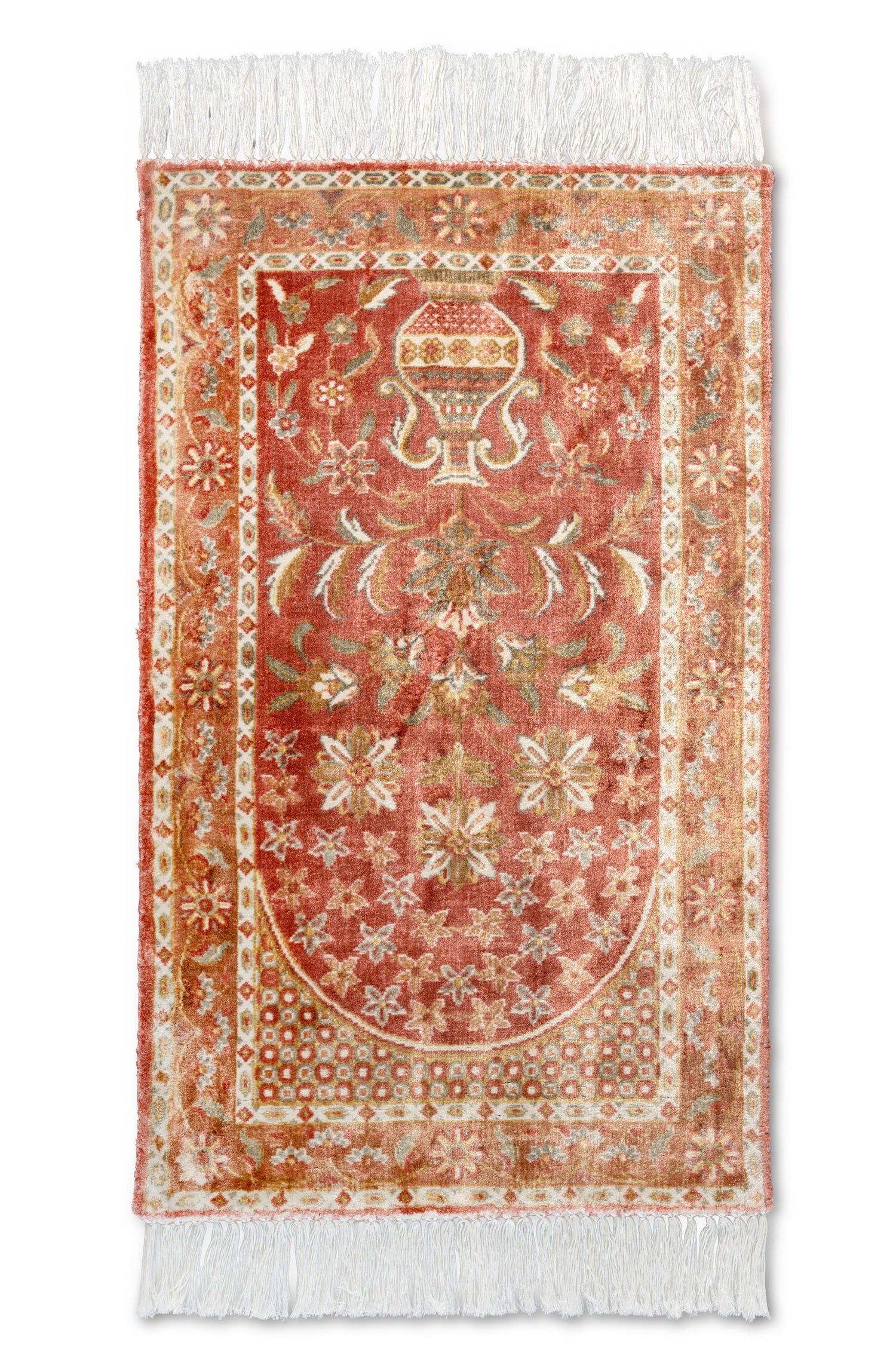 Rust Brown Luxury Viscose Prayer Mat