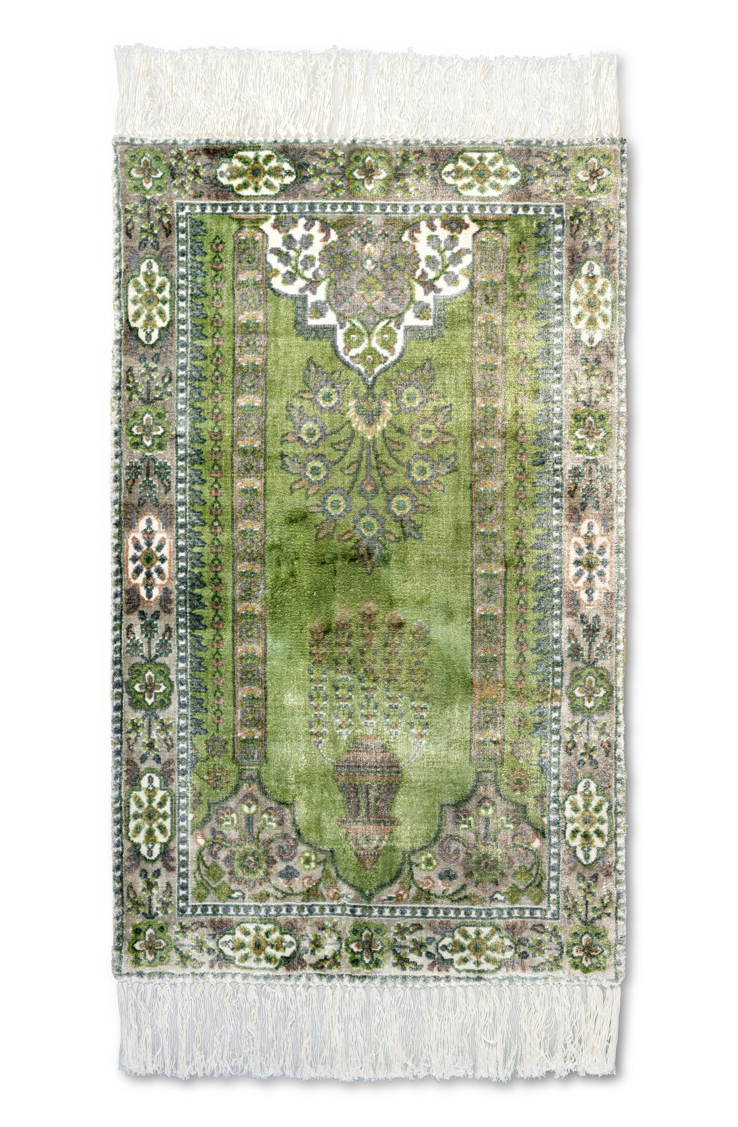 Green Islamic Viscose Prayer Rug