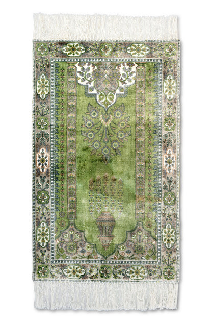 Green Islamic Viscose Prayer Rug