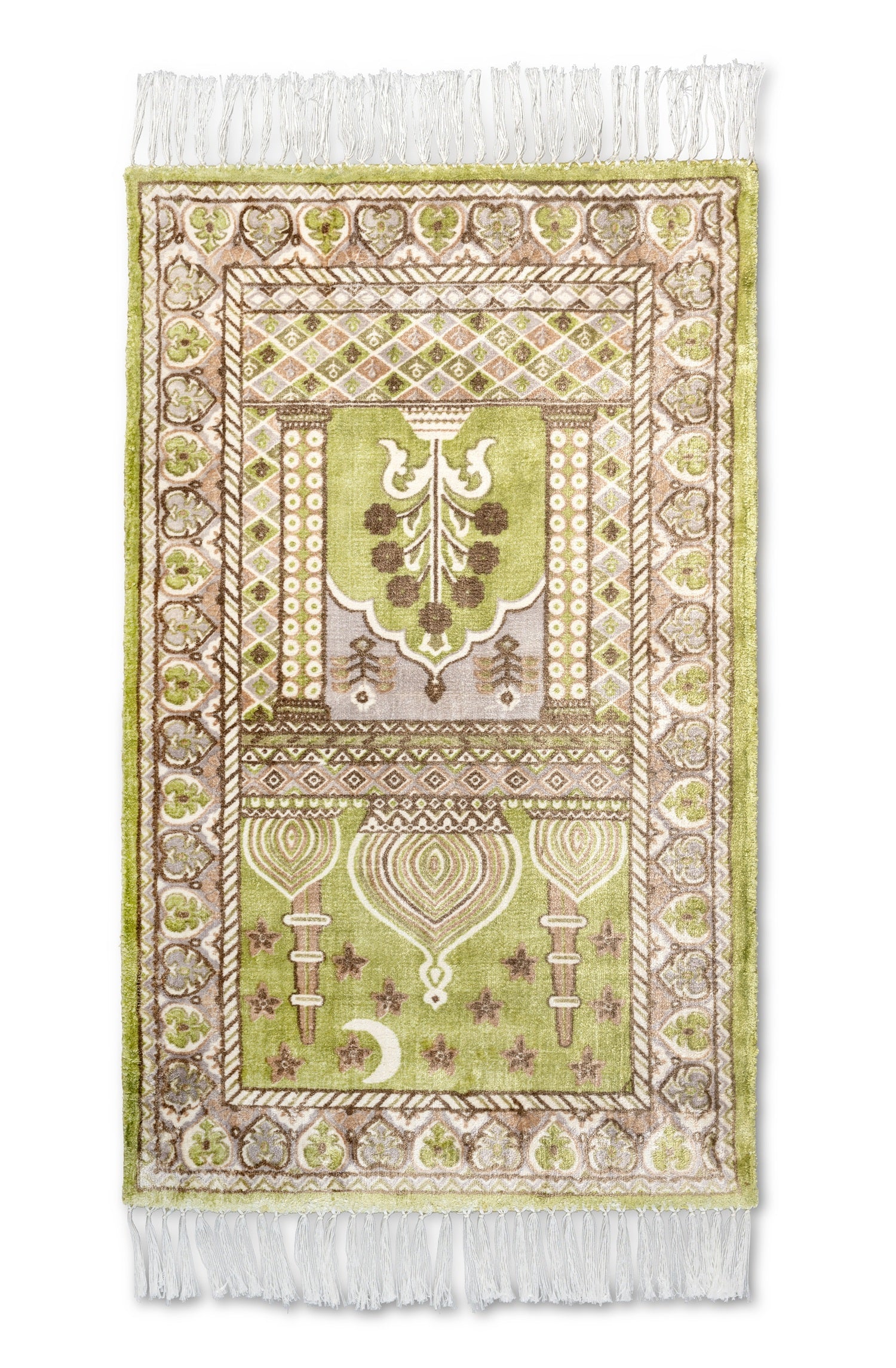 Light Gold & Beige Viscose Islamic Mat