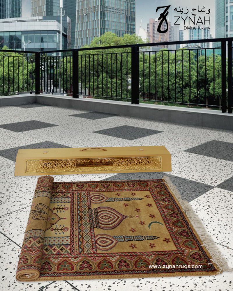 Prayerful Peace Wool Prayer Mat Side